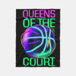 Queens Of The Court - Women And Girls Bysketbyll  Fleece Blanket