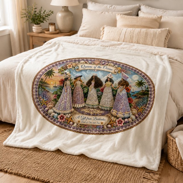 Queens of the Ocean Soulful Ocean-Inspired Art Fleece Blanket (Creator Uploaded)