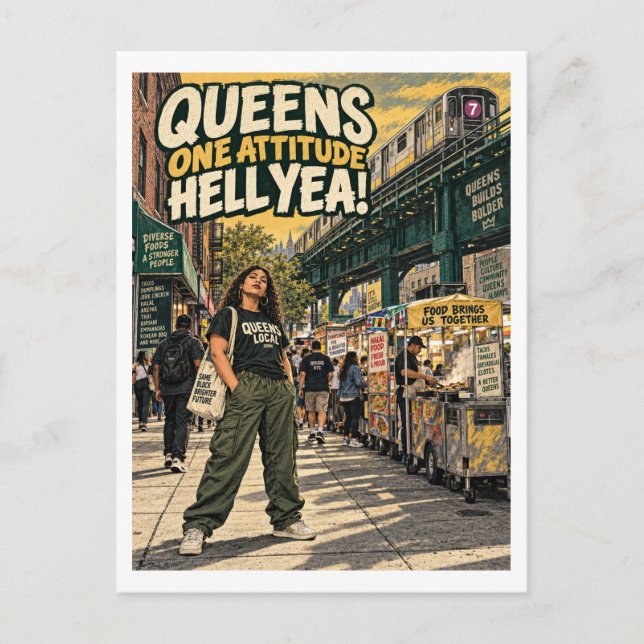 Queens One Attitude Hell Yea! Postcard (Front)