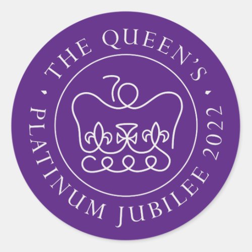 Queens Platinum Jubilee 2022 70th Anniversary  Classic Round Sticker