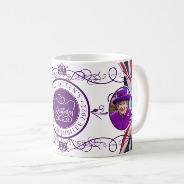 Queen's Platinum Jubilee 2022 Commemorative Mug –  (Front Right)