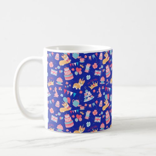 Queens Platinum Jubilee 2022  Tea Party Pattern Coffee Mug