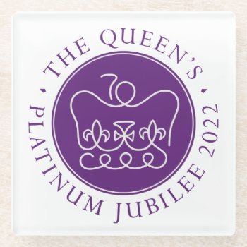 Queen's Platinum Jubilee Glass Coaster by SunshineDazzle at Zazzle