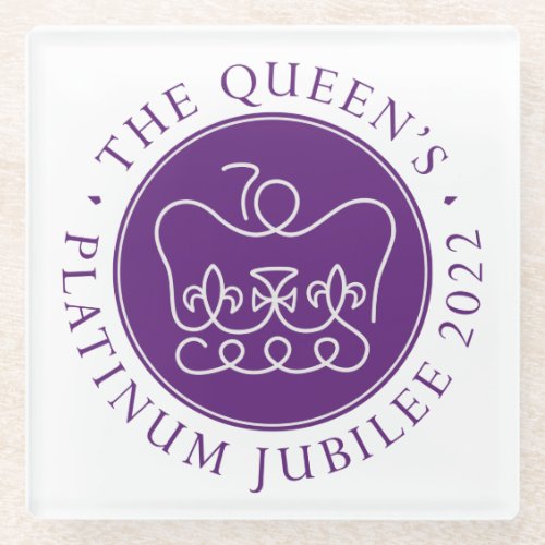 Queens Platinum Jubilee Glass Coaster