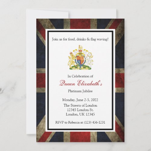 Queens Platinum Jubilee Party Invitation