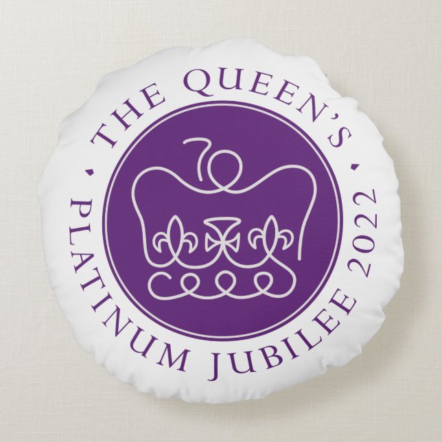 Queen's Platinum Jubilee Round Pillow (Back)