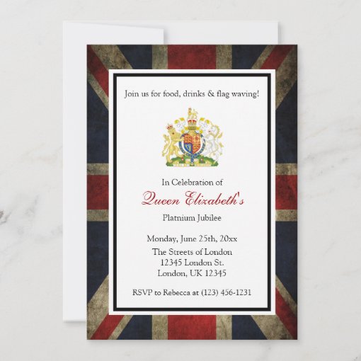 Queen's Platnium Jubilee Party Invitation Zazzle