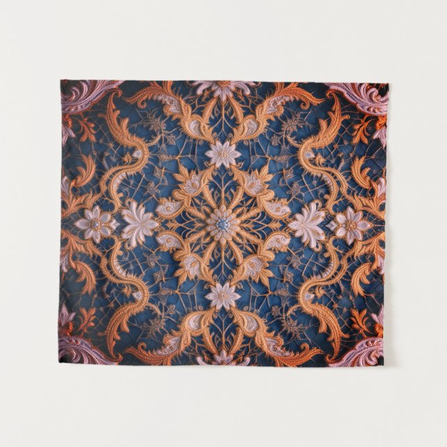 Queen's Rosy Embrace Tapestry (Front (Horizontal))