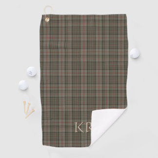 Queens Royal Balmoral Tartan with initials Golf Towel