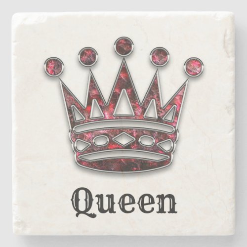 Queens Royal Crown Personalized Stone Coaster