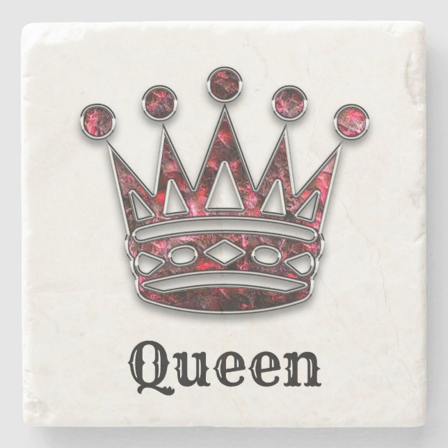Queen's Royal Crown Personalized Stone Coaster (Front)
