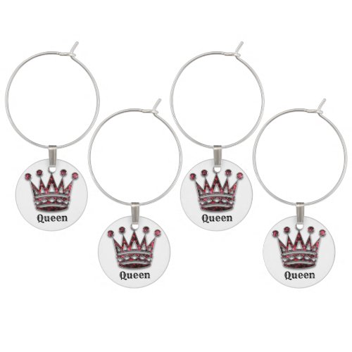 Queens Royal Crown Personalized Wine Charm