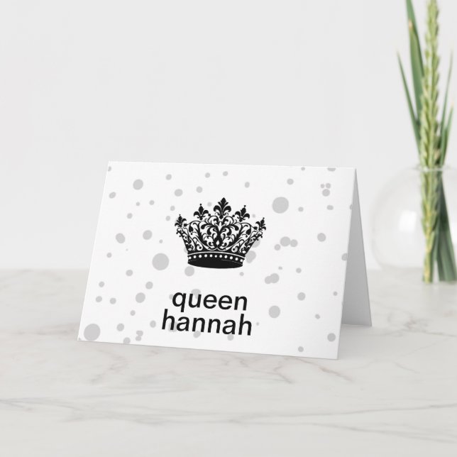 Queens Rule Crown  Letterpress Thank You Card (Front)