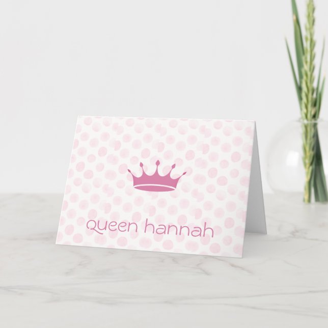 Queens Rule Crown  Letterpress Thank You Card (Front)