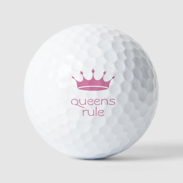 Queens Rule Pink Crown  Golf Balls (Front)