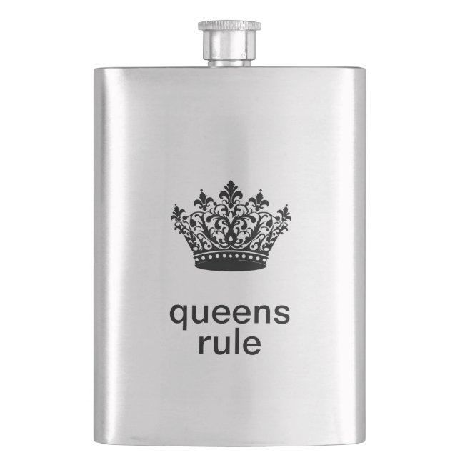 Queens Rule Stainless Flask (Front)