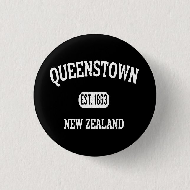 Queens Town Newzealand Vintage  Button (Front)