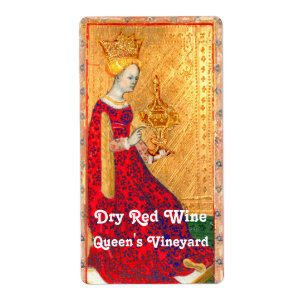 QUEEN'S VINEYARD WINE / ANTIQUE RENAISSANCE TAROTS LABEL