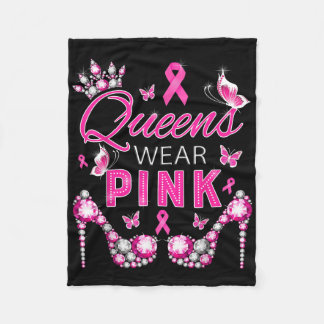Queens Wear Pink Breast Cancer Awareness Ribbon Su Fleece Blanket