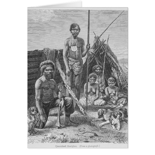 Queensland aborigines engraved from a photograph cards (Front)