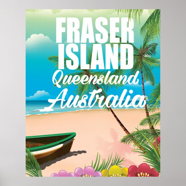 Queensland Fraser Island travel poster (Front)