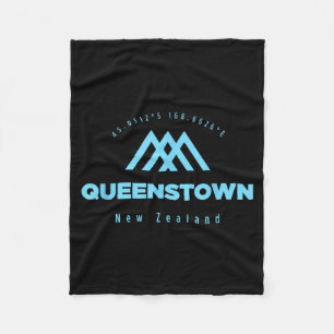 Queenstown mountain vacation skiing new zealand fleece blanket