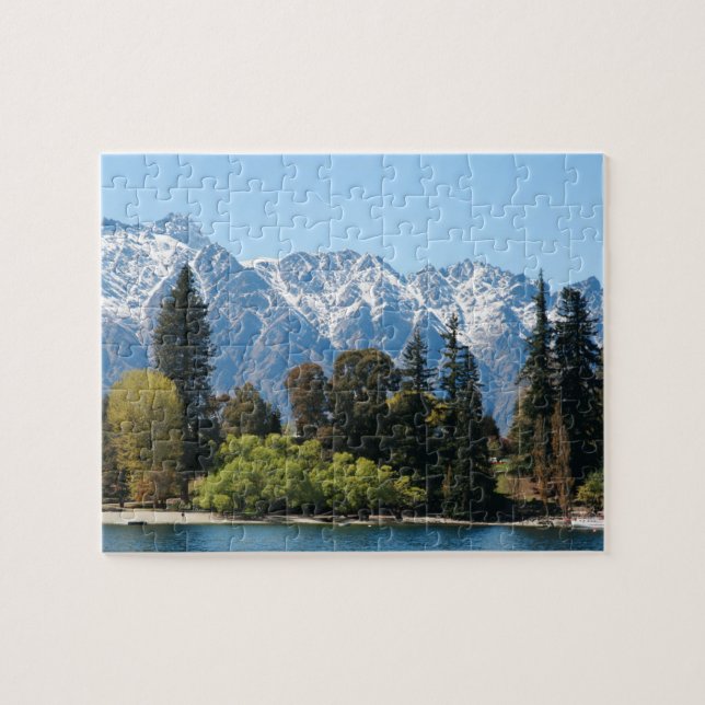 Queenstown Mountains and Trees Landscape Photo Jigsaw Puzzle (Horizontal)
