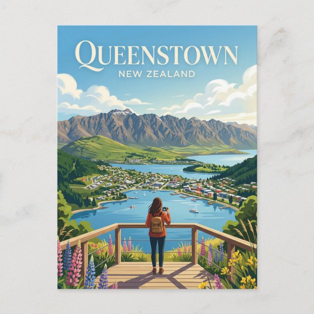 QUEENSTOWN NEW ZEALAND POSTCARD (Front)