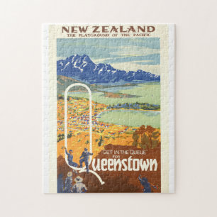 Queenstown, New Zealand ~ Vintage Travel Jigsaw Puzzle
