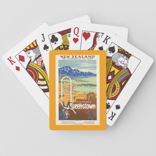 Queenstown New Zealand Vintage Travel Poker Cards