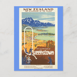 Queenstown, New Zealand Vintage Travel Postcard