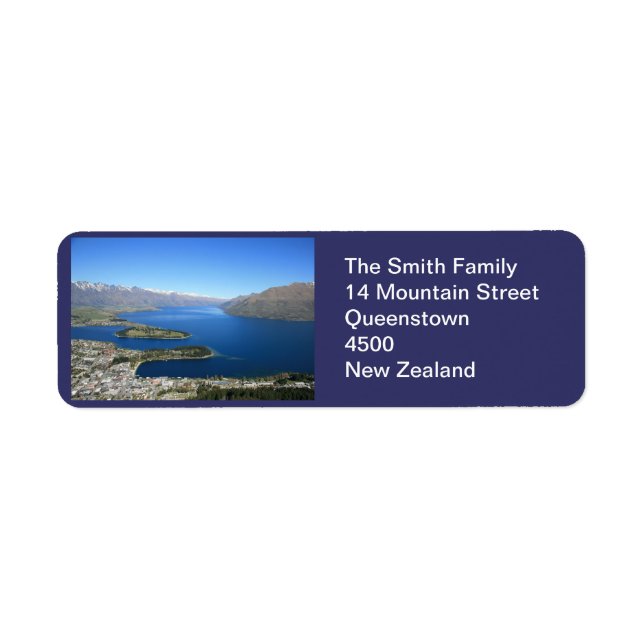 Queenstown NZ, Customizable Address Label (Front)