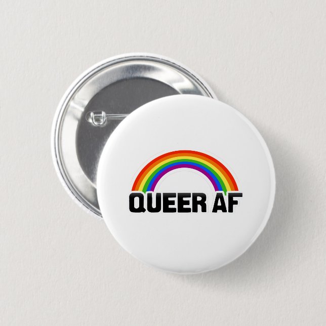 QUEER AF BUTTON (Front & Back)