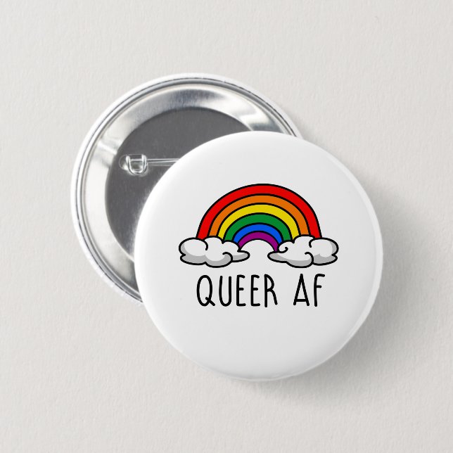 QUEER AF BUTTON (Front & Back)