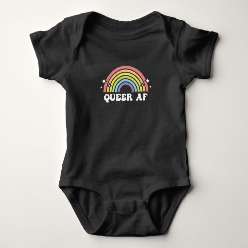 Queer AF Gay Pride Lesbian Trans Bisexual LGBTQ Baby Bodysuit