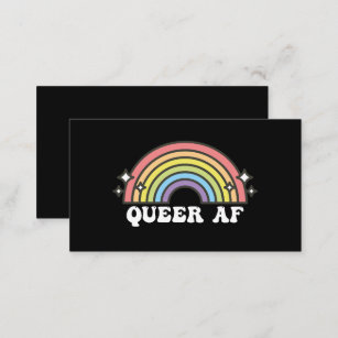 Queer AF Gay Pride Lesbian Trans Bisexual LGBTQ Business Card