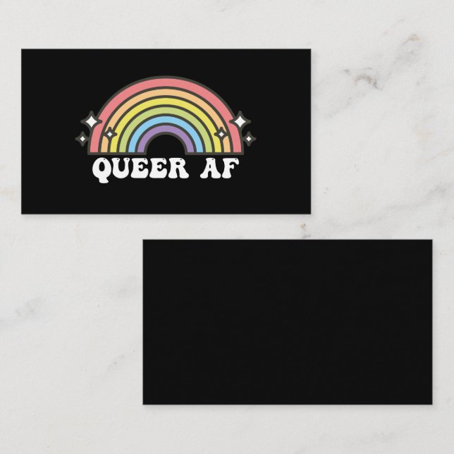 Queer AF Gay Pride Lesbian Trans Bisexual LGBTQ Business Card (Front/Back)