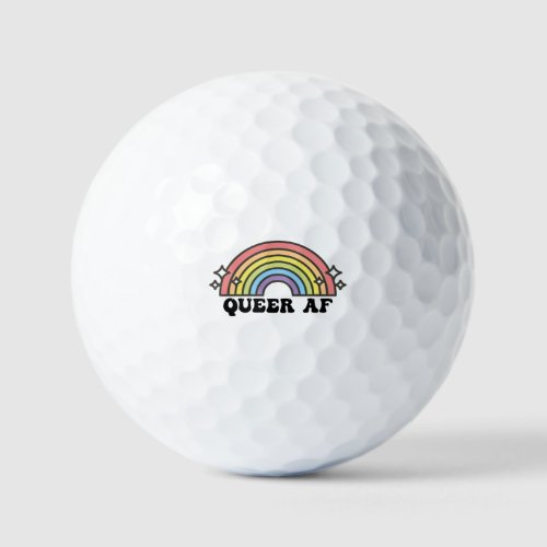 Queer AF Gay Pride Lesbian Trans Bisexual LGBTQ Golf Balls