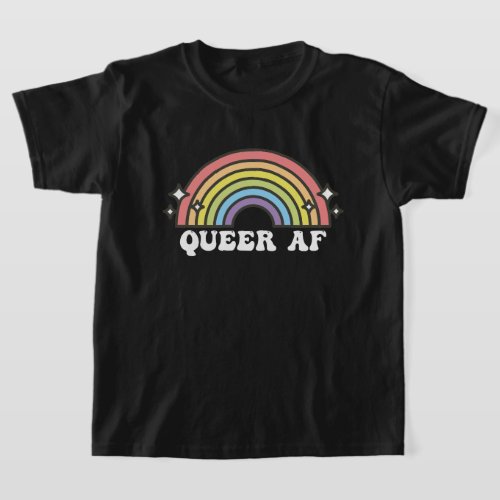 Queer AF Gay Pride Lesbian Trans Bisexual LGBTQ T_Shirt