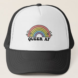 Queer AF Rainbow Gay Lesbian Trans Bisexual LGBTQ Trucker Hat