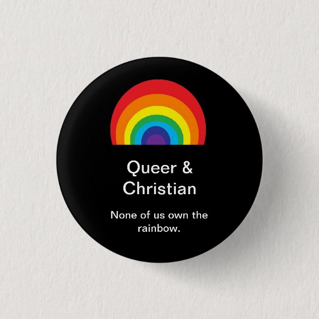 Queer and Christian Button (Front)