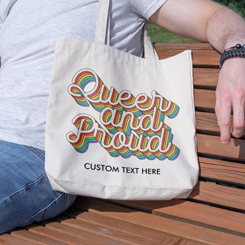 QUEER AND PROUD RAINBOW FLAG AESTHETICS 70 TOTE BAG