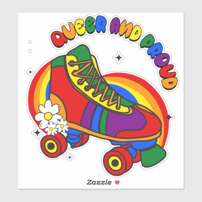 Queer And Proud Rainbow Skate Sticker (Sheet)