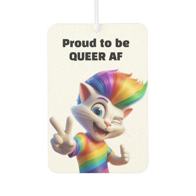 Queer Cat Air Freshener (Front)