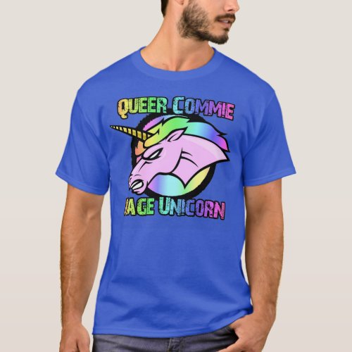 QUEER COMMIE RAGE UNICORN Design T_Shirt