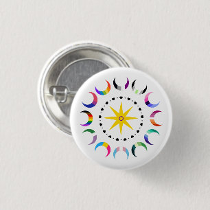 Queer Crescent Pride Moons Button