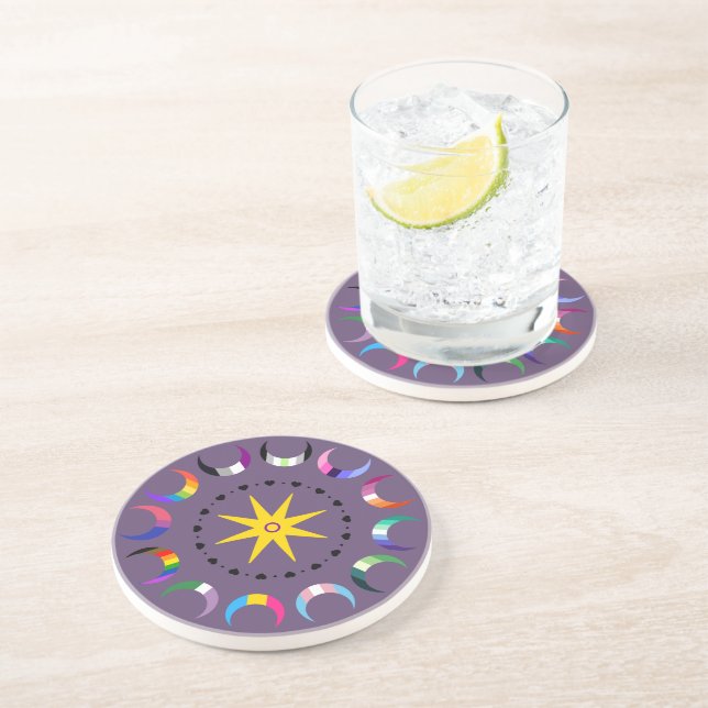 Queer Crescent Pride Moons Coaster (Side)