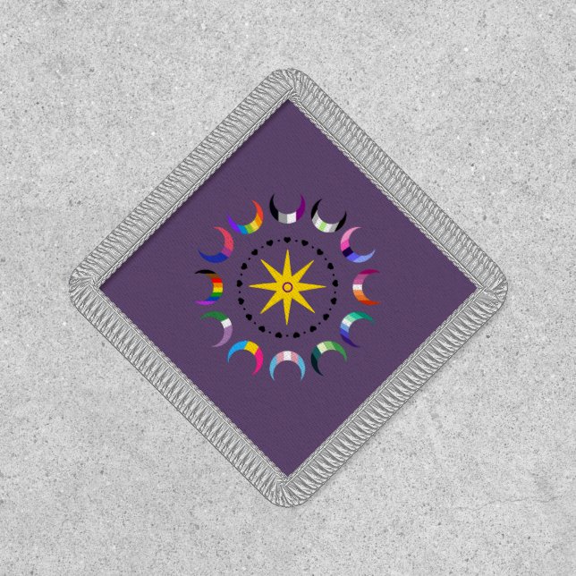 Queer Crescent Pride Moons Magnet Patch (Front)