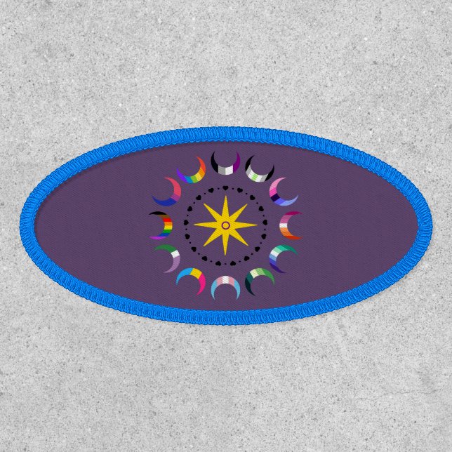 Queer Crescent Pride Moons Magnet Patch (Front)