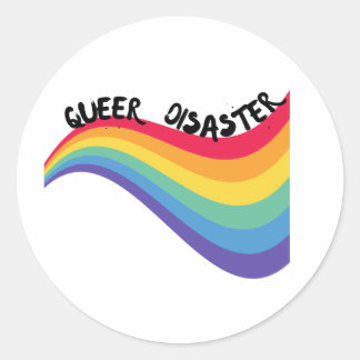 Queer Disaster LGBT Pride Month Classic Round Sticker